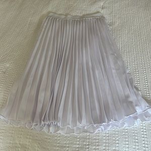 Grace Karin white pleated midi skirt